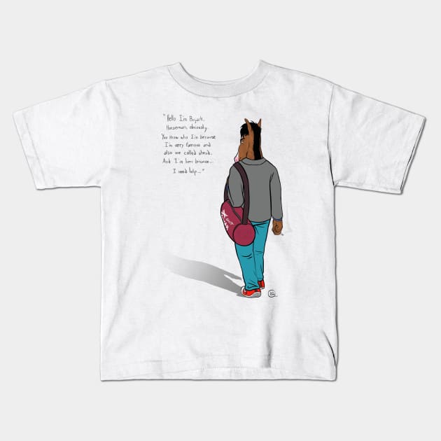 Bojack - I need help Kids T-Shirt by GmYiyo